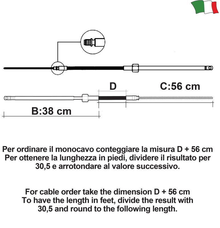 ULTRAFLEX M66 stūres kabeļi 15 FT