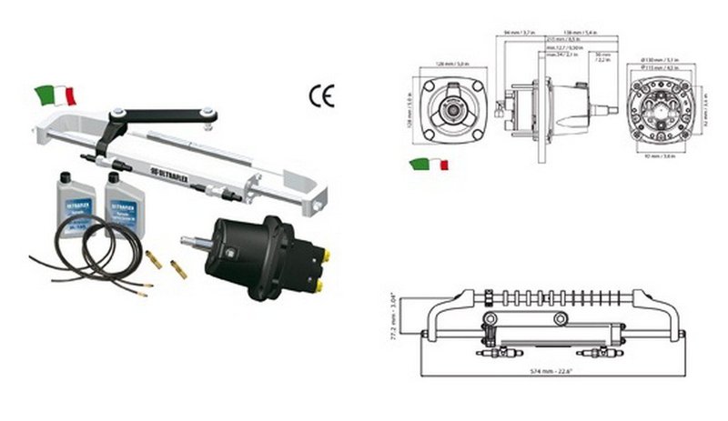 Hidrauliskā stūres sistēma ULTRAFLEX līdz 115 ZS