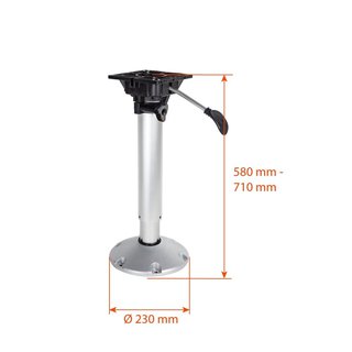 Pedestal with gas shock absorber Oceansouth, 580-710mm