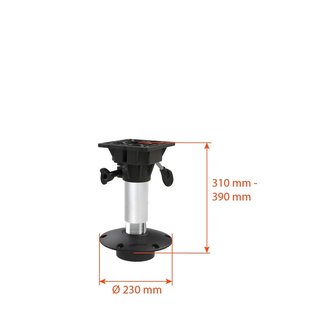 Pedestal with gas shock absorber Oceansouth, 310-390mm