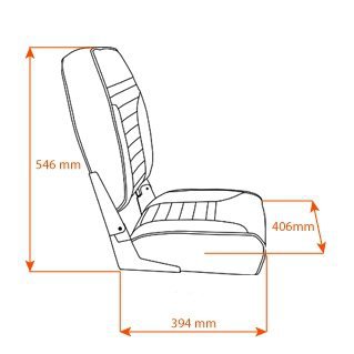 Folding Seat Springfield HIGH BACK MULTI COLOR, grey/charcoal